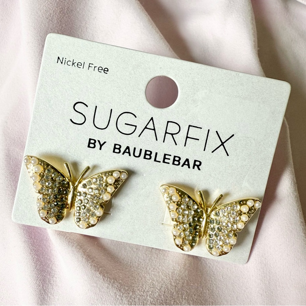SUGARFIX by BaubleBar Gold Butterfly Stud Earrings